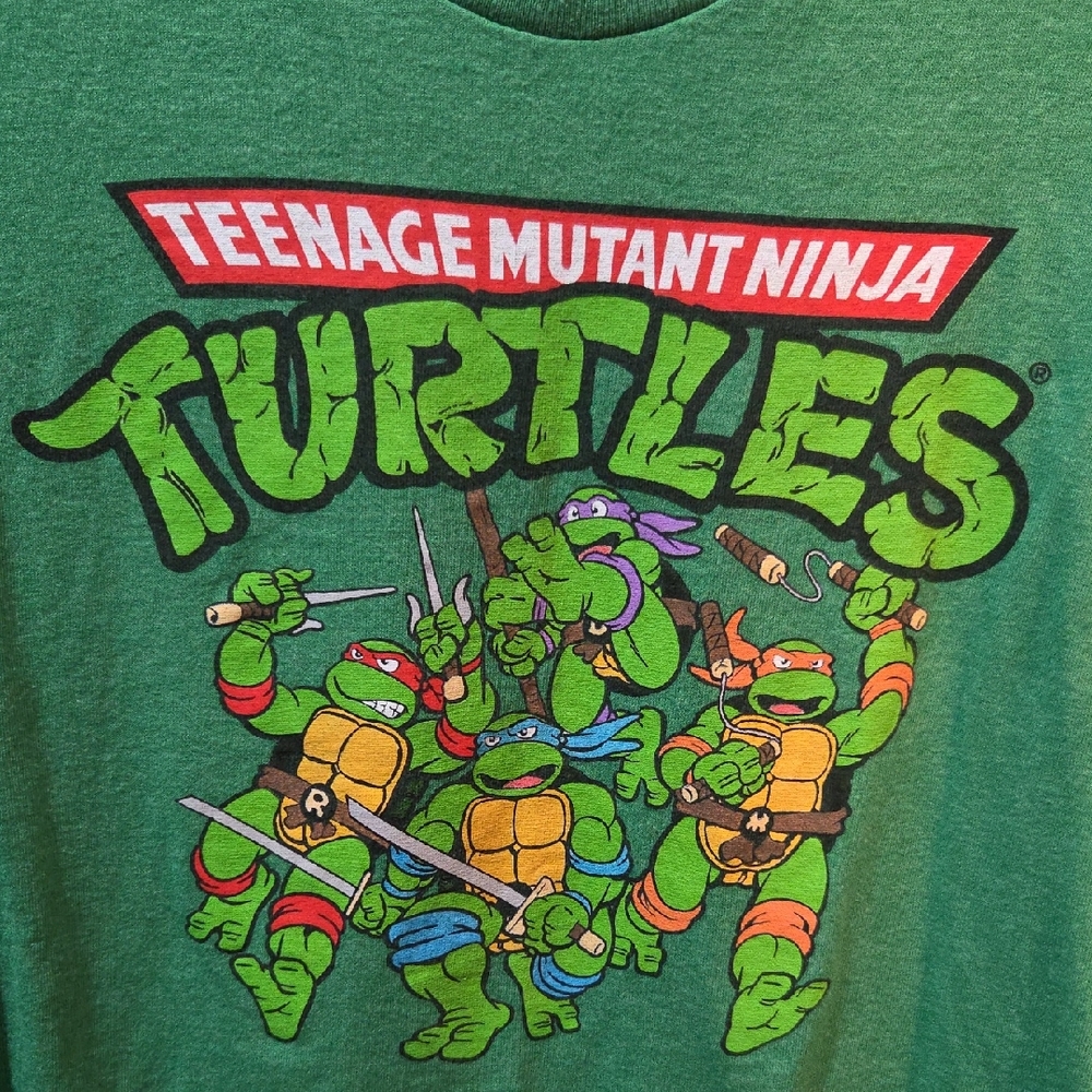 Nickelodeon Green Teenage Mutant Ninja Turtles Graphic Tee with Multicolor Print